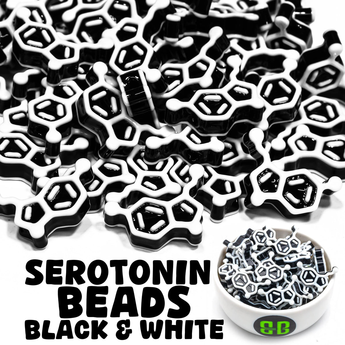 Serotonin Molecule Beads