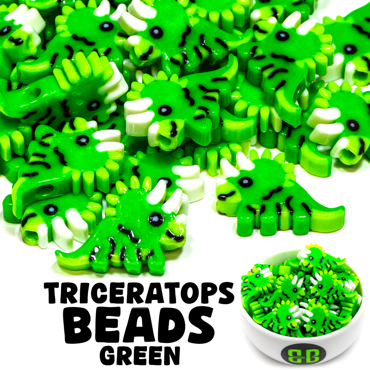 Triceratops Beads