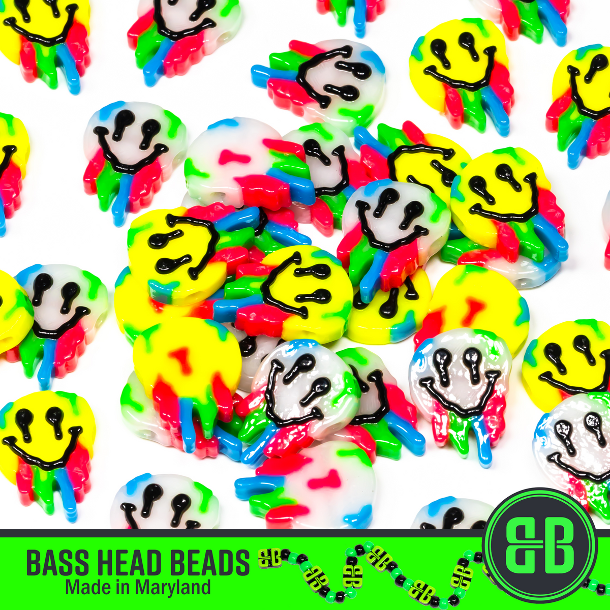 Trippy Smiley Face Beads
