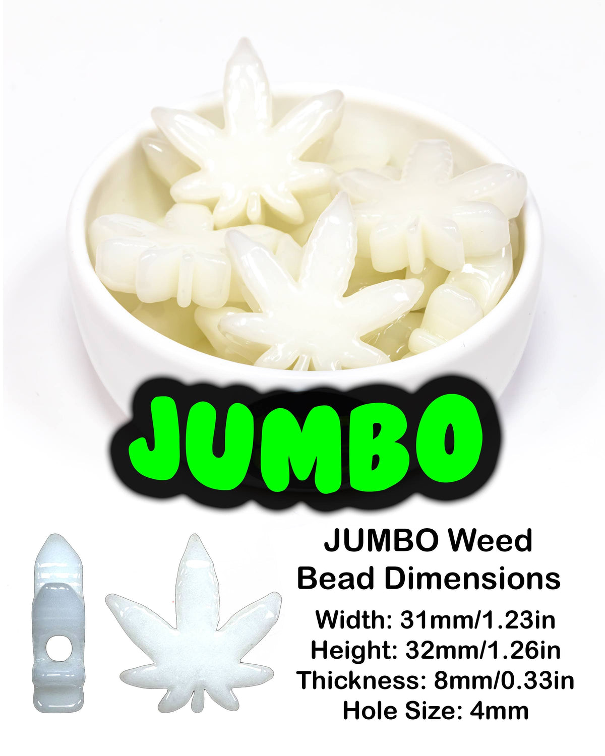 Jumbo Weed Leaf Beads