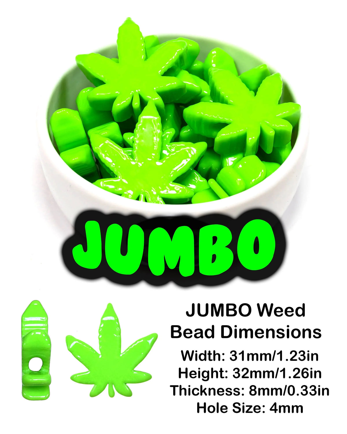 Jumbo Weed Leaf Beads